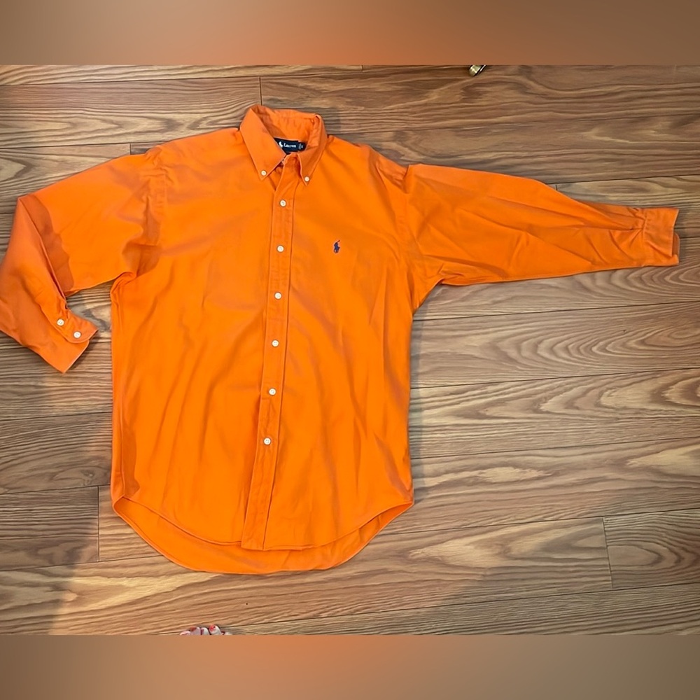 Ralph Lauren men’s size small orange button down shirt style is Blake